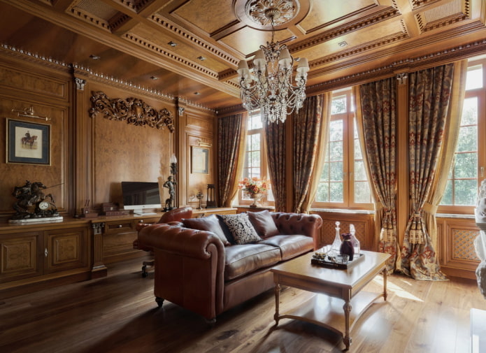 klasický dřevěný strop