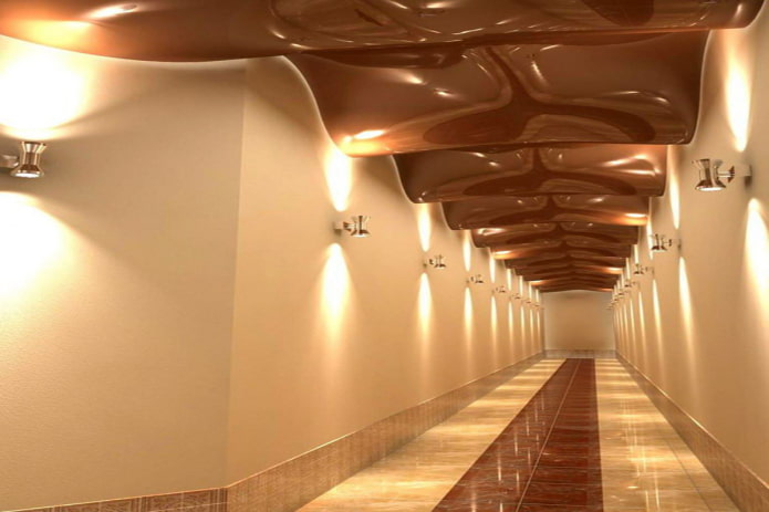 brown waveform ceiling design