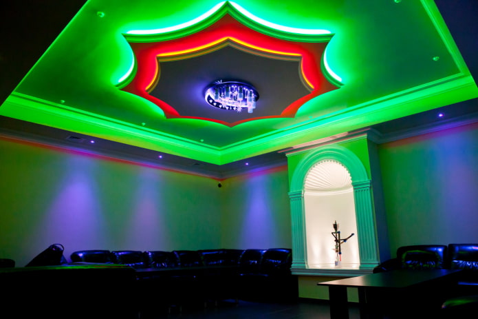 ceiling design with color lighting