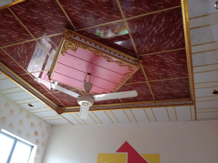 figured ceiling panel construction