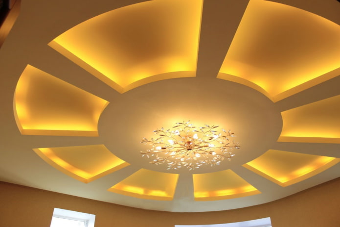 conception de plafond figuré avec rétro-éclairage