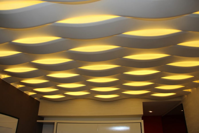design del soffitto a forma di onda