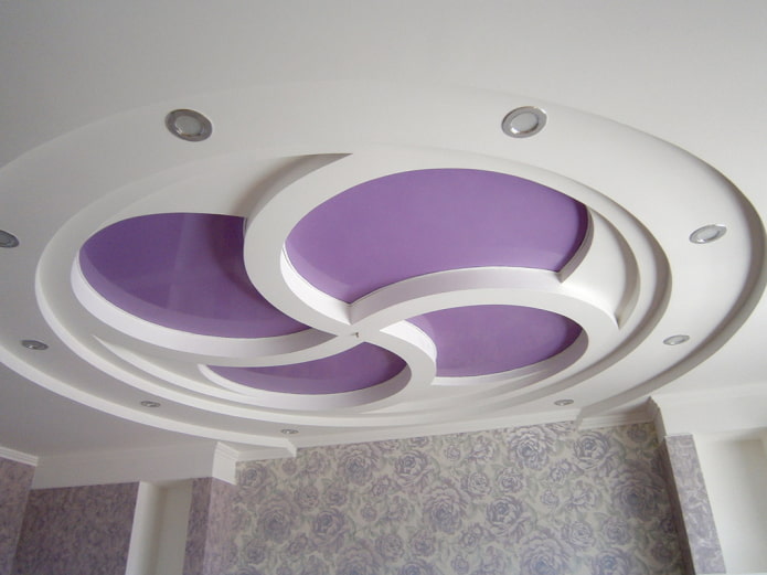 two-tone curly ceiling design