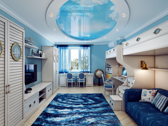 ceiling design in a marine style nursery