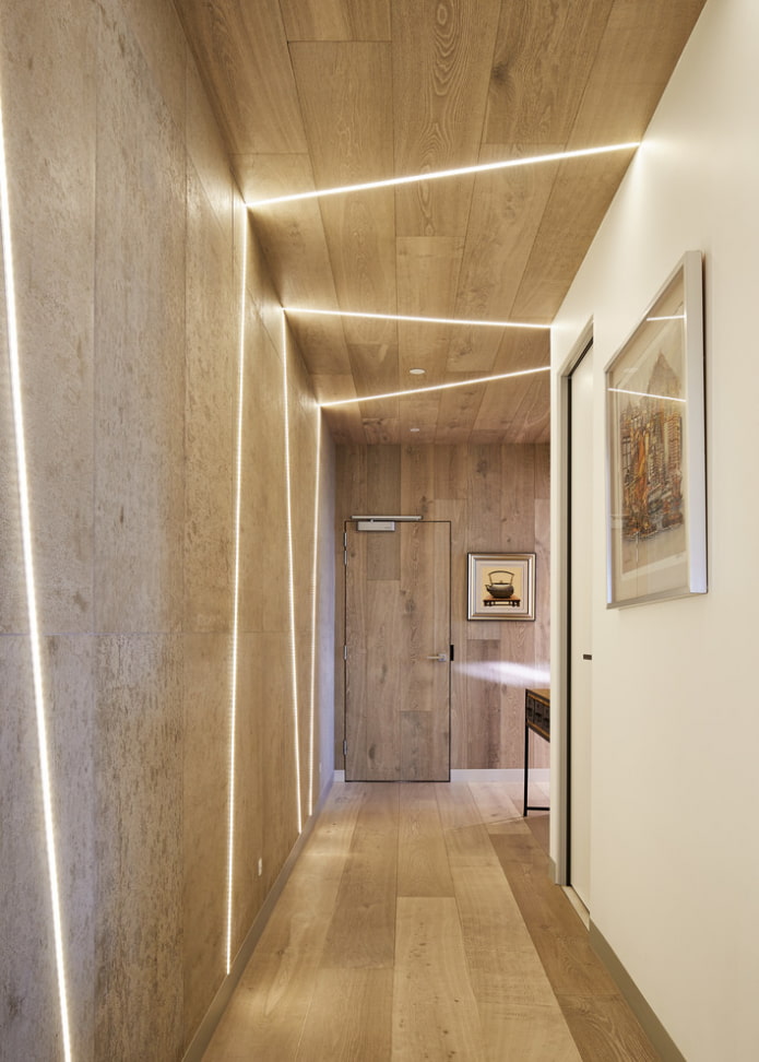 wooden ceiling in the hallway