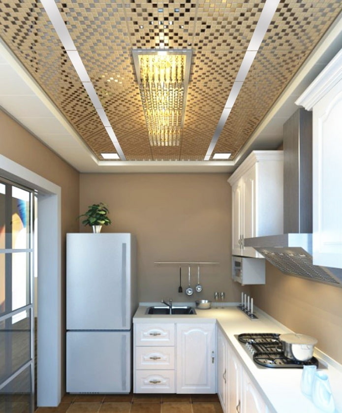cassette ceiling in the interior of the kitchen