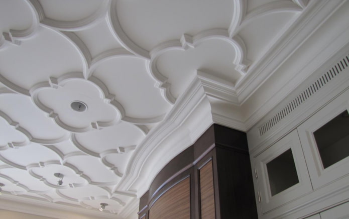stucco moldings on the ceiling