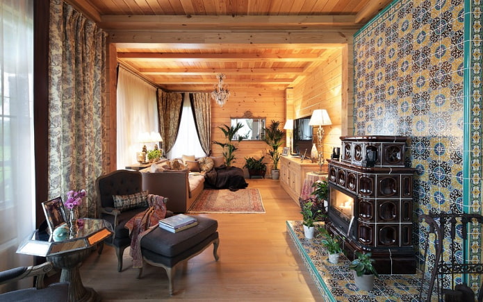 sufit w drewnianym domu