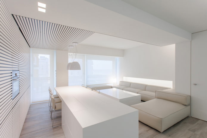 minimalistický dizajn stropu