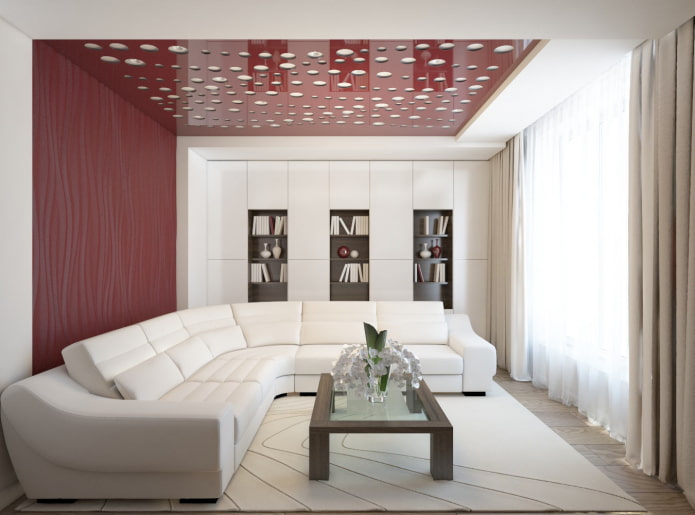 perforated ceiling in the living room