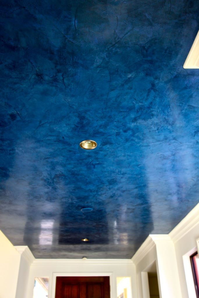 stuc décoratif vénitien bleu