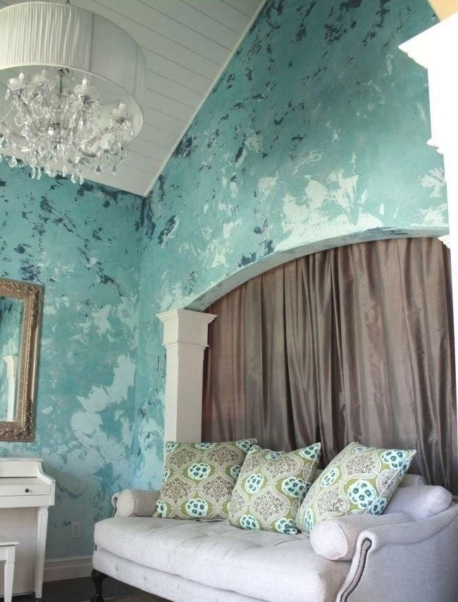 enduit décoratif vénitien turquoise