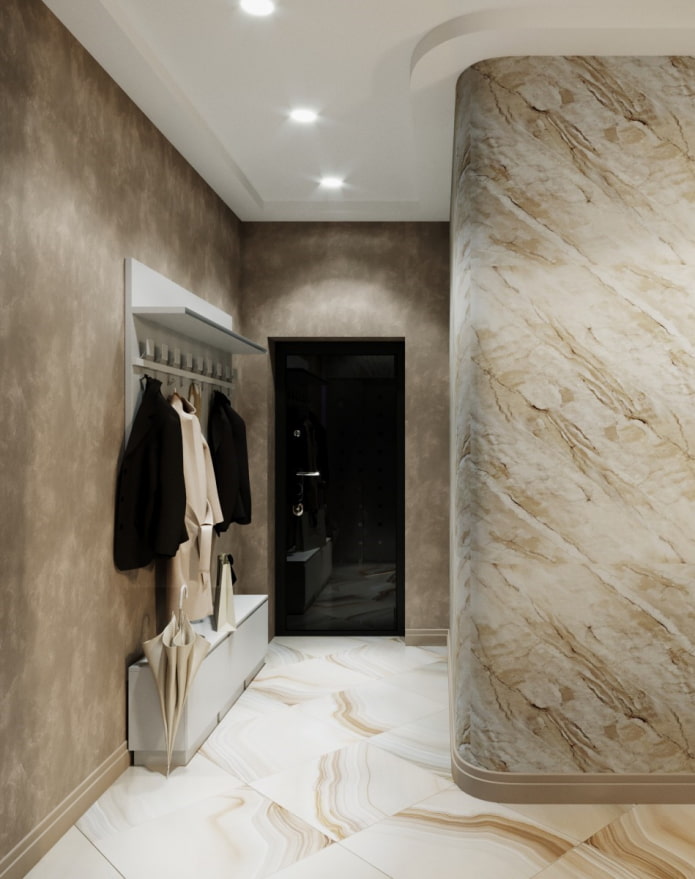 plâtre de marbre à l'intérieur du couloir