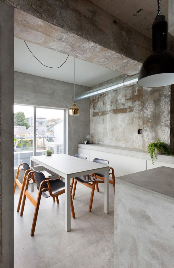 betono apdaila virtuvėje