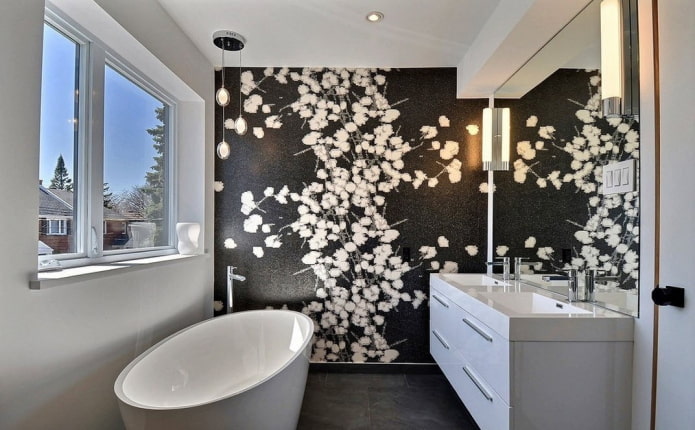 thiết kế tường nhấn trong nội thất phòng tắm