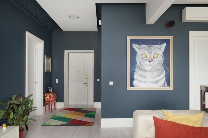 maleri av en katt i interiøret