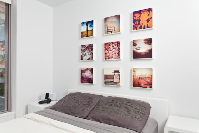 Inštalačné obrázky na stene v interiéri