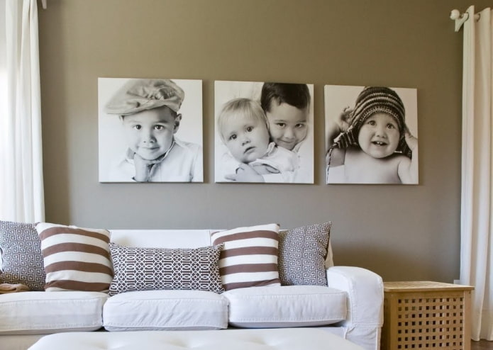 photos without frames in the interior