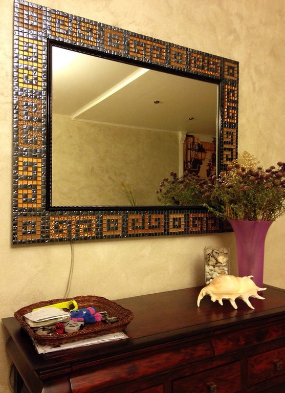 mosaic mirror in the interior