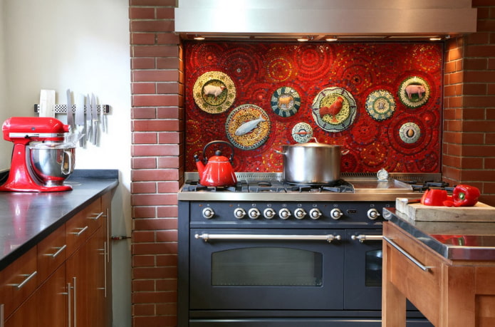 panel nad sporákom vo vnútri kuchyne