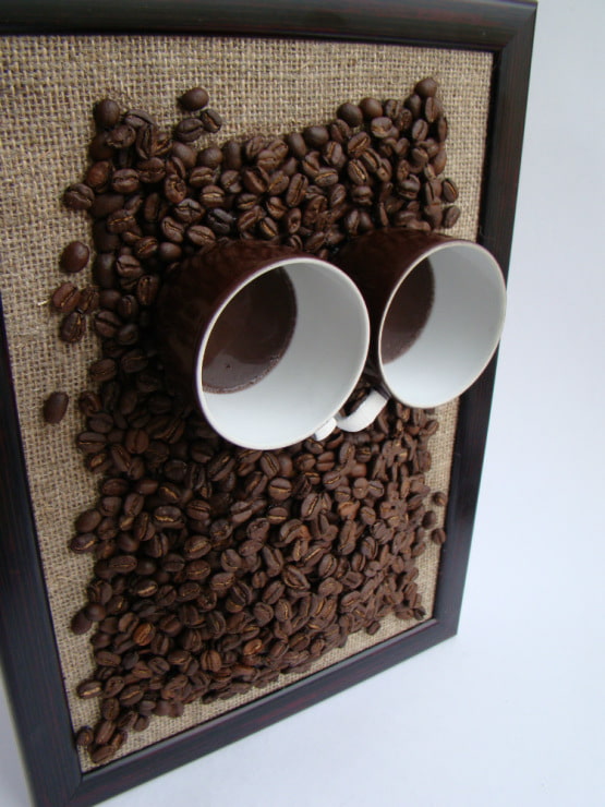 kávová zrna kuchyňský panel