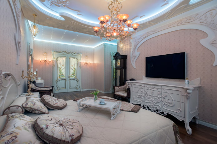 Art Nouveau yatak odası TV