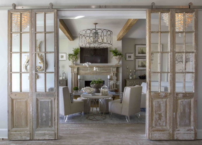 brushed doors in the interior of provence style