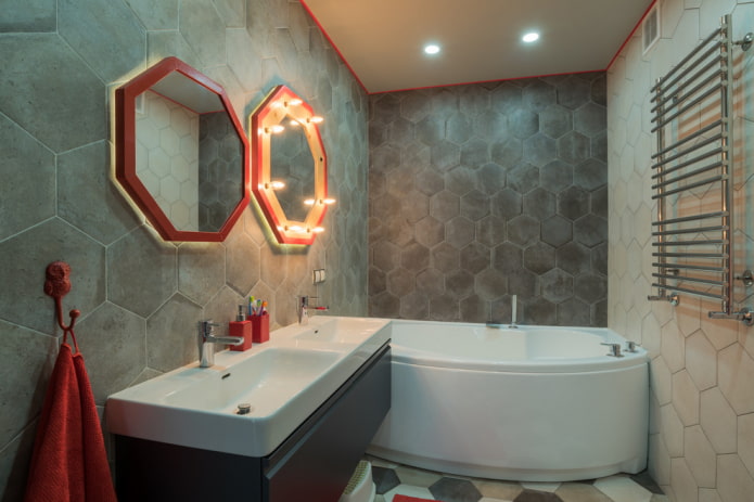 loft stílusú fürdőszoba tükrök