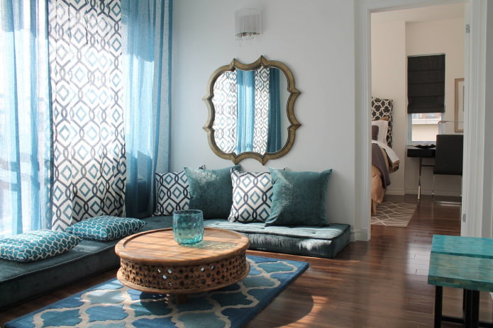 oriental style living room mirror
