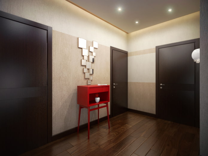 „Wenge“ spalvos durys kartu su vidaus grindimis