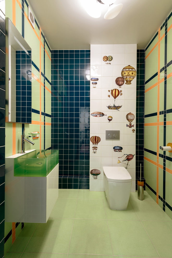 décoration des murs à l'intérieur de la salle de bain