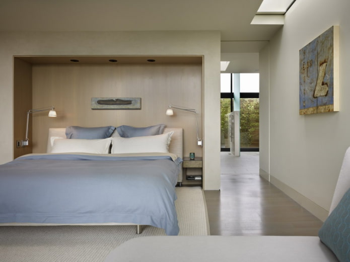 nisje med en seng i interiøret i en moderne stil