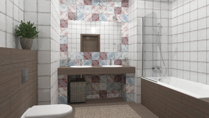 výklenok s umývadlom v interiéri kúpeľne