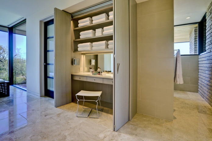 built-in dressing table in the interior