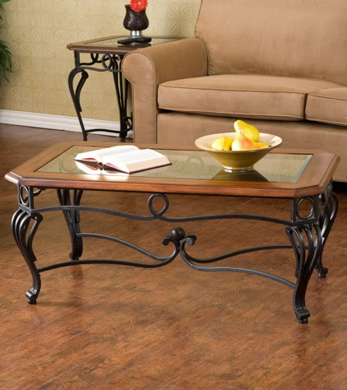 forged rectangular table in the interior