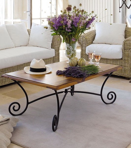 forged rectangular table in the interior