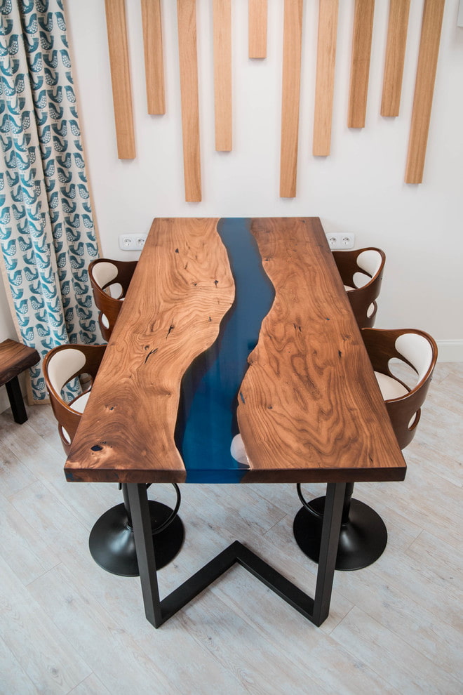 dining table-river in the interior