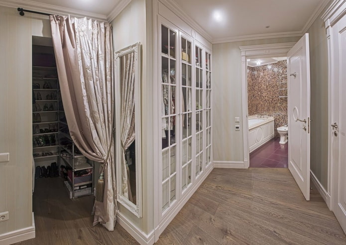curtains instead of doors in the interior