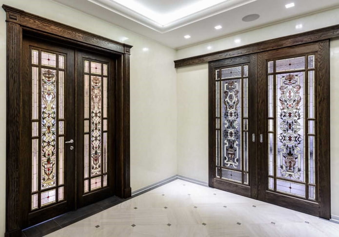 glass stained glass doors