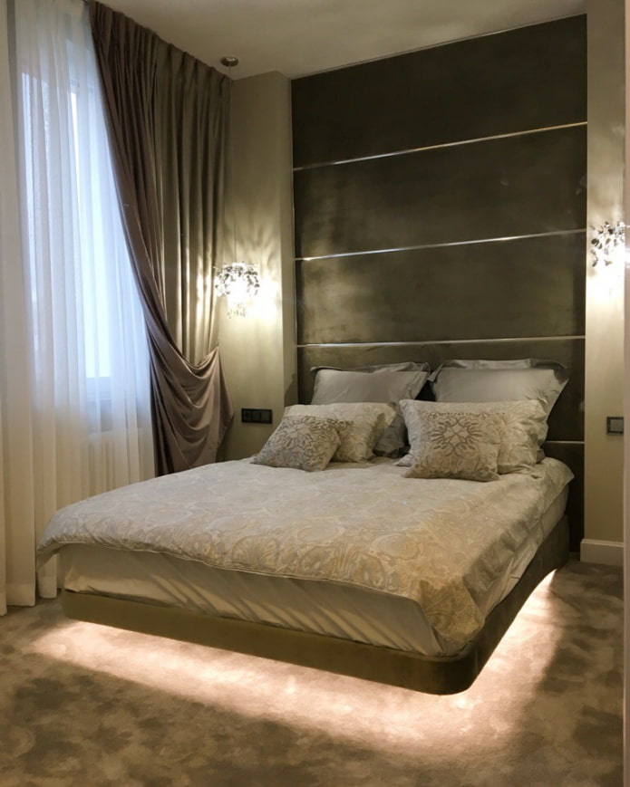 bed in the bedroom