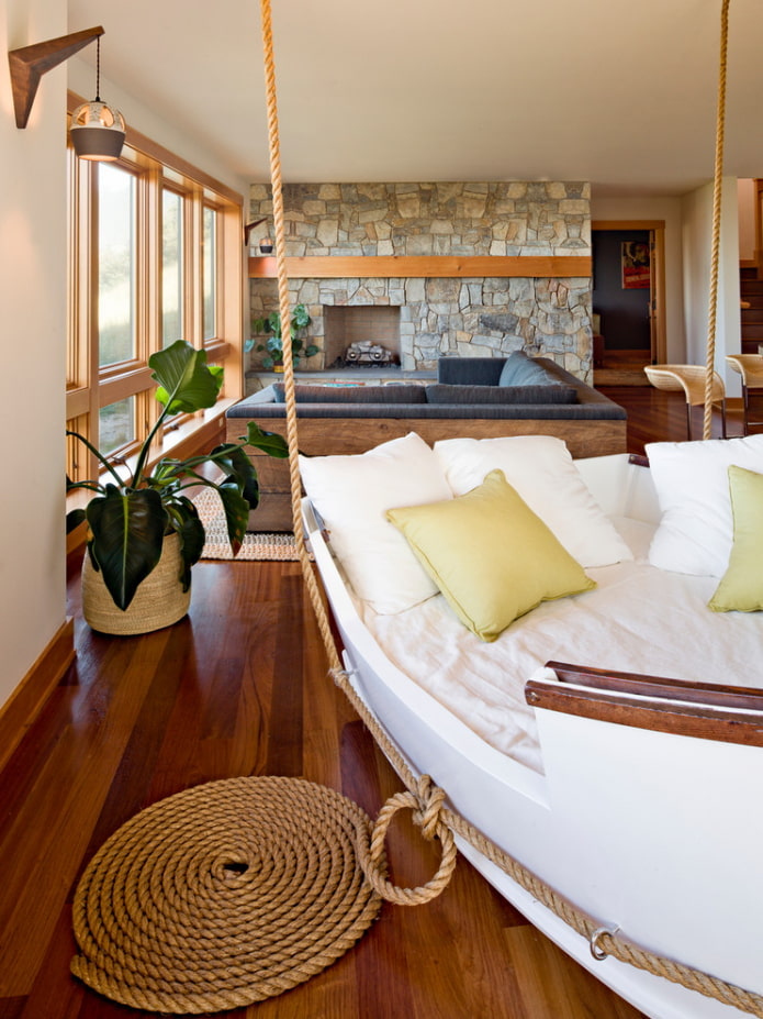 Eco-style in the bedroom-living room