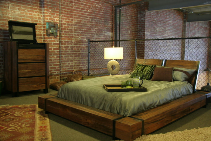 ξύλινο κρεβάτι σοφίτας