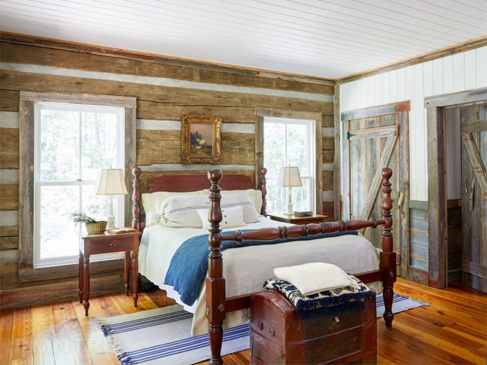llit de fusta en estil country