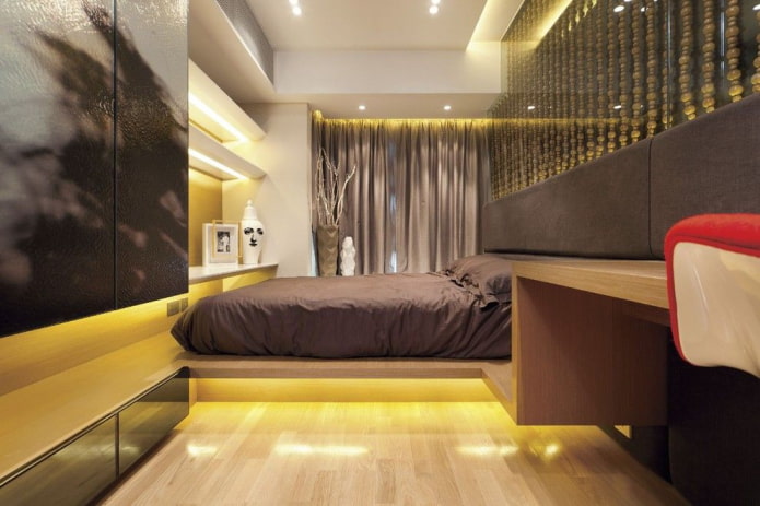 високотехнологично дървено легло