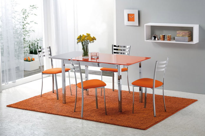 plateau de table orange