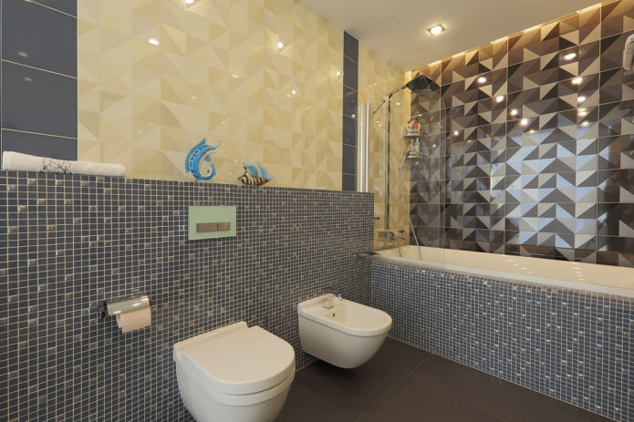 mozaika v interiéri kúpeľne