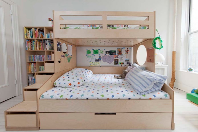 double bunk bed in the interior