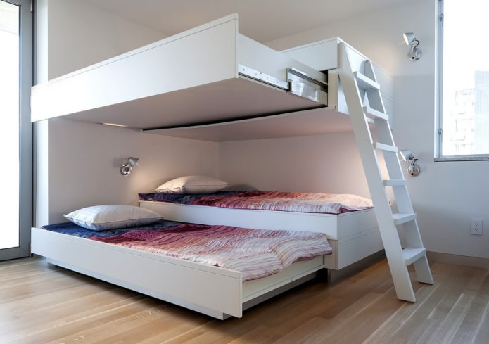wbudowane łóżko w pokoju dziecięcym