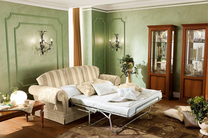 klasikinio stiliaus sulankstoma sofa