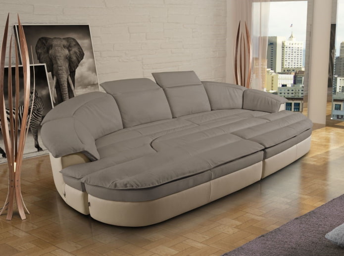 sofà plegable semicircular a l’interior